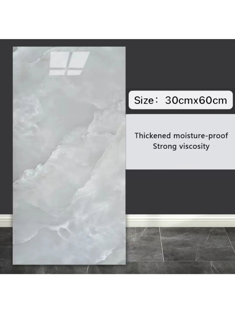 10-Pack Marble Tile Sticker Sheets - Peel-and-Stick 30 x 60 cm, Waterproof PVC Tiles