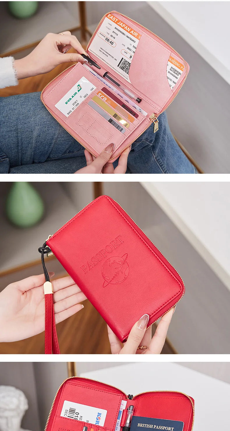 RFID-Blocking Travel Passport Holder with Card Slots