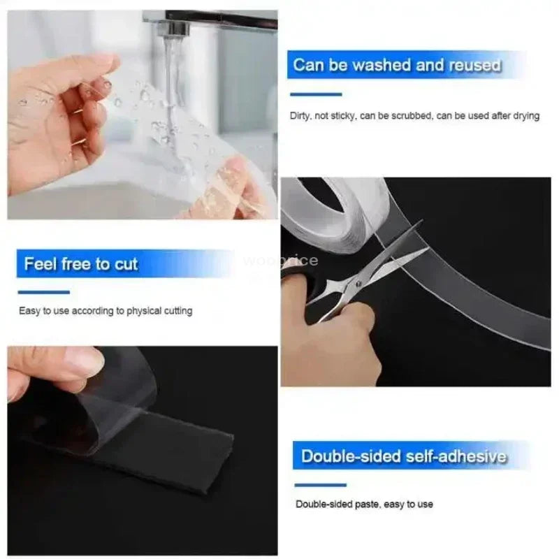 Reusable Nano Double-Sided Tape (3m Length, 20mm Width)