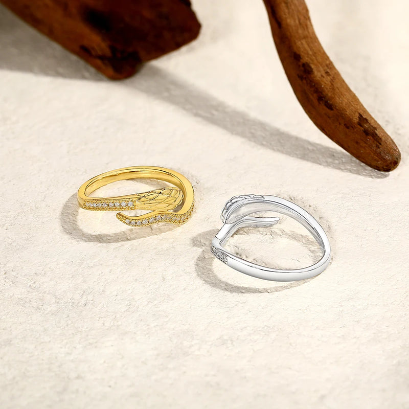 Snake-Design Moissanite Ring in Sterling Silver