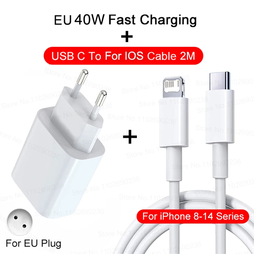 USB-C 40W Fast Charger with 1M Cable for iPhone