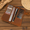 Vintage Leather Bifold Wallet with Metal Chain