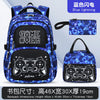 Blauer Blitz-Rucksack und Beutelset mit Game Over-Grafik