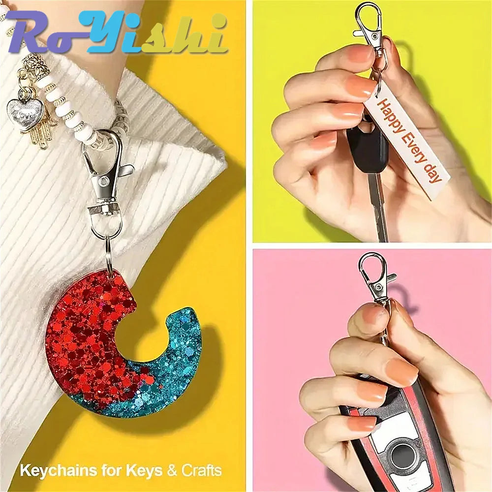 Silver Swivel Snap Hooks with Key Rings (20-Pack)