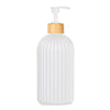 Refillable Matte Black Soap Dispenser with Wooden Tag