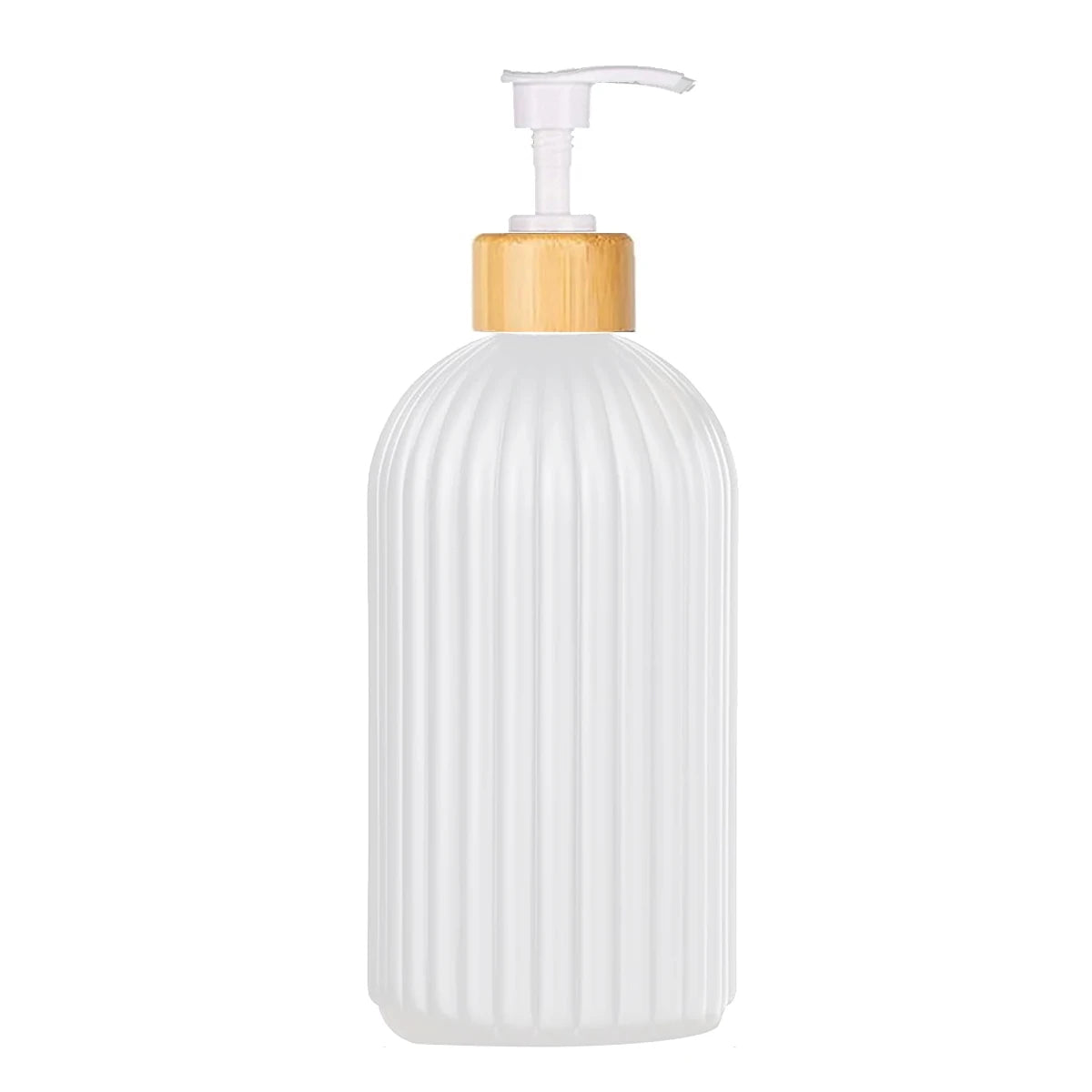 Refillable Matte Black Soap Dispenser with Wooden Tag