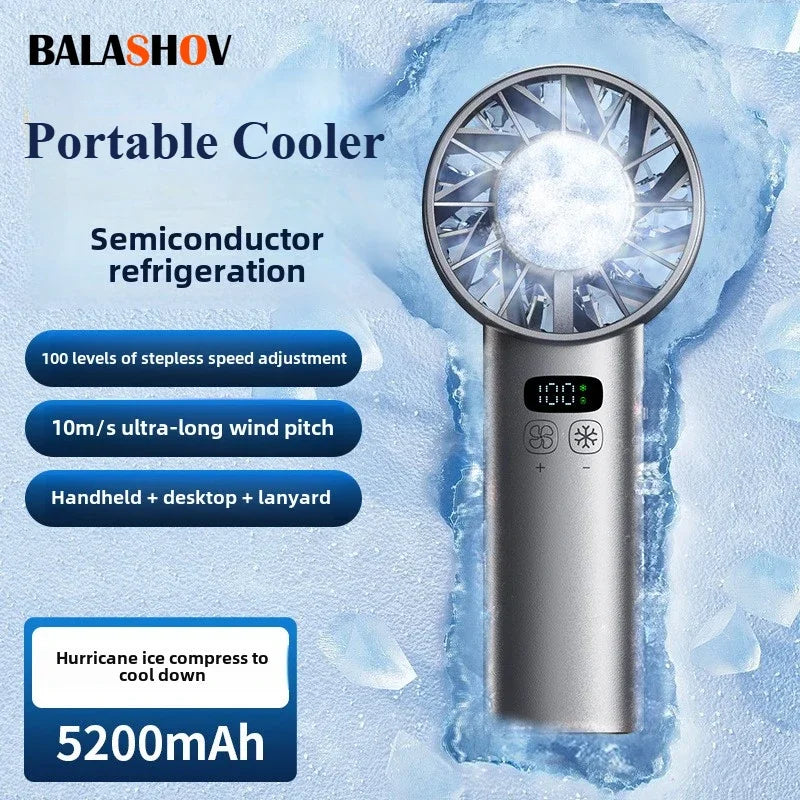 Portable Mini Cooling Fan with Ice Compress Technology