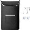 Black extra-large hanging laundry hamper with a door and wall mount brackets