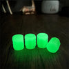 Glow-in-the-Dark Valve Caps for Car, Motorcycle & Bicycle Wheels (Set of 20)