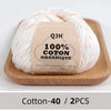 100% Organic Cotton Yarn for Knitting and Crocheting (2-Pack)