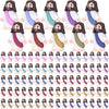 A collection of mini Jesus figurines in various colors, including pink, purple, green, and white, for Easter celebrations.