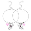 Purple Crystal Butterfly Magnetic Bracelet Set