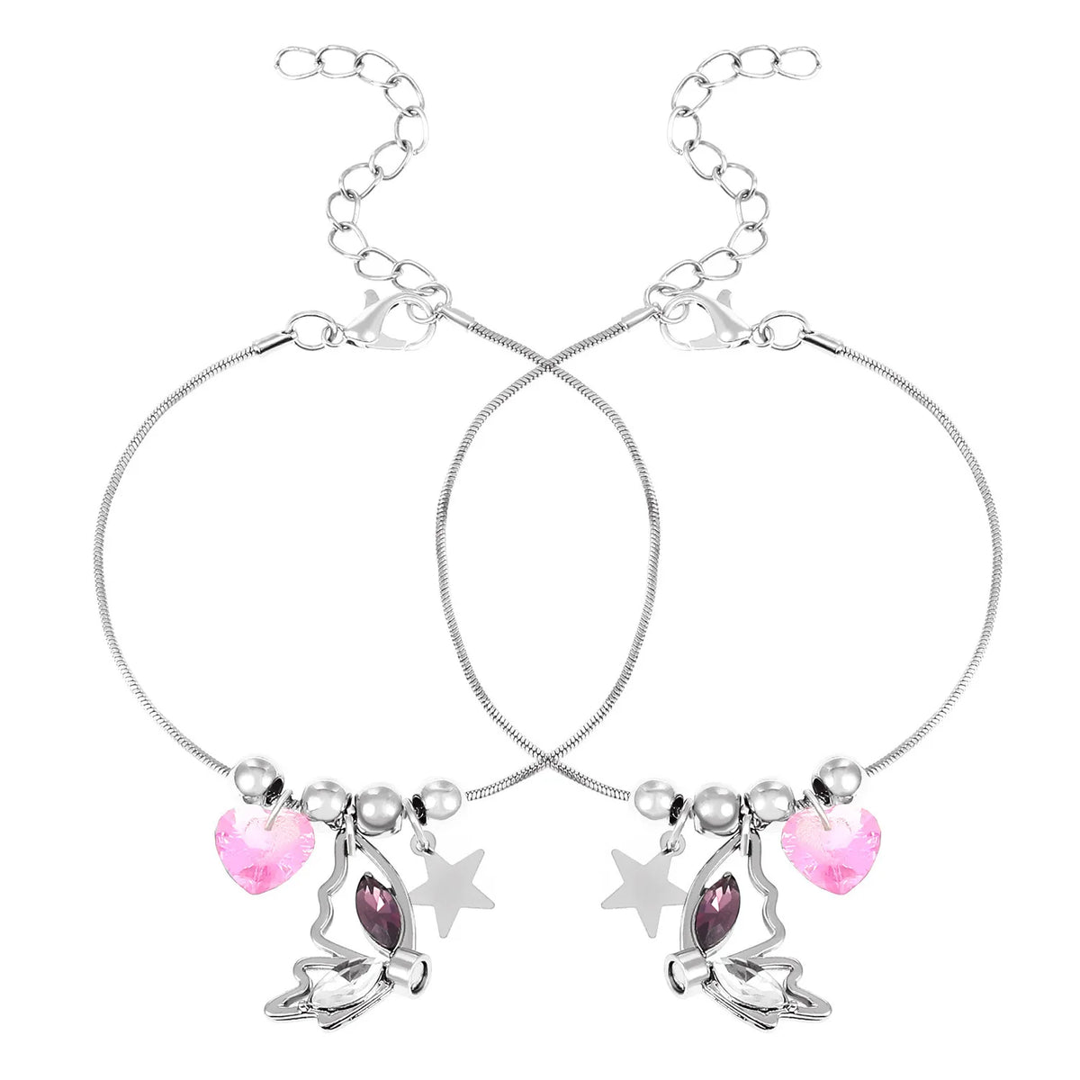 A set of purple crystal butterfly magnetic bracelets for jewelry