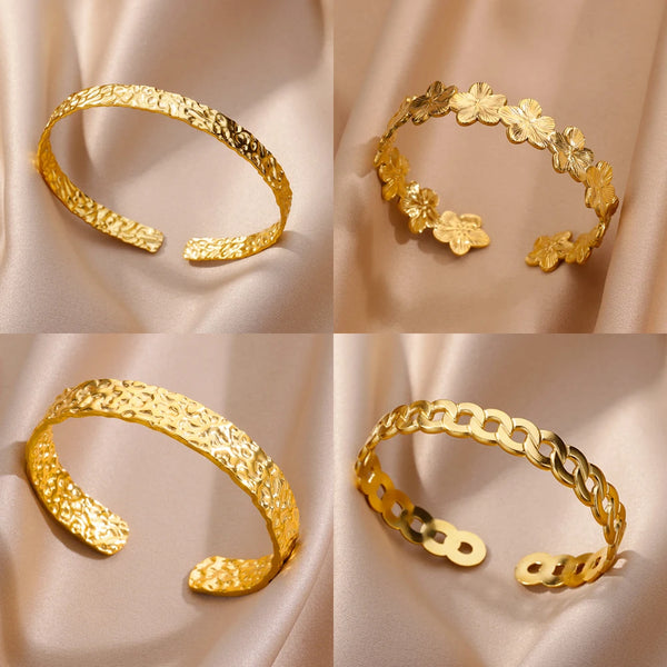 Verstellbares Armband aus Edelstahl mit Goldton