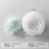 White silicone mold shaped like a rose peony for crafting candles, soap, and baking