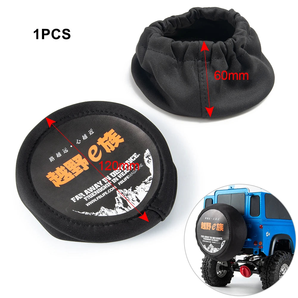 A set of three miniature RC crawler decorations including a shovel, fire extinguisher, and oil drum.