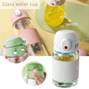 Portable Straw Water Bottle with Scale and Wide Mouth
