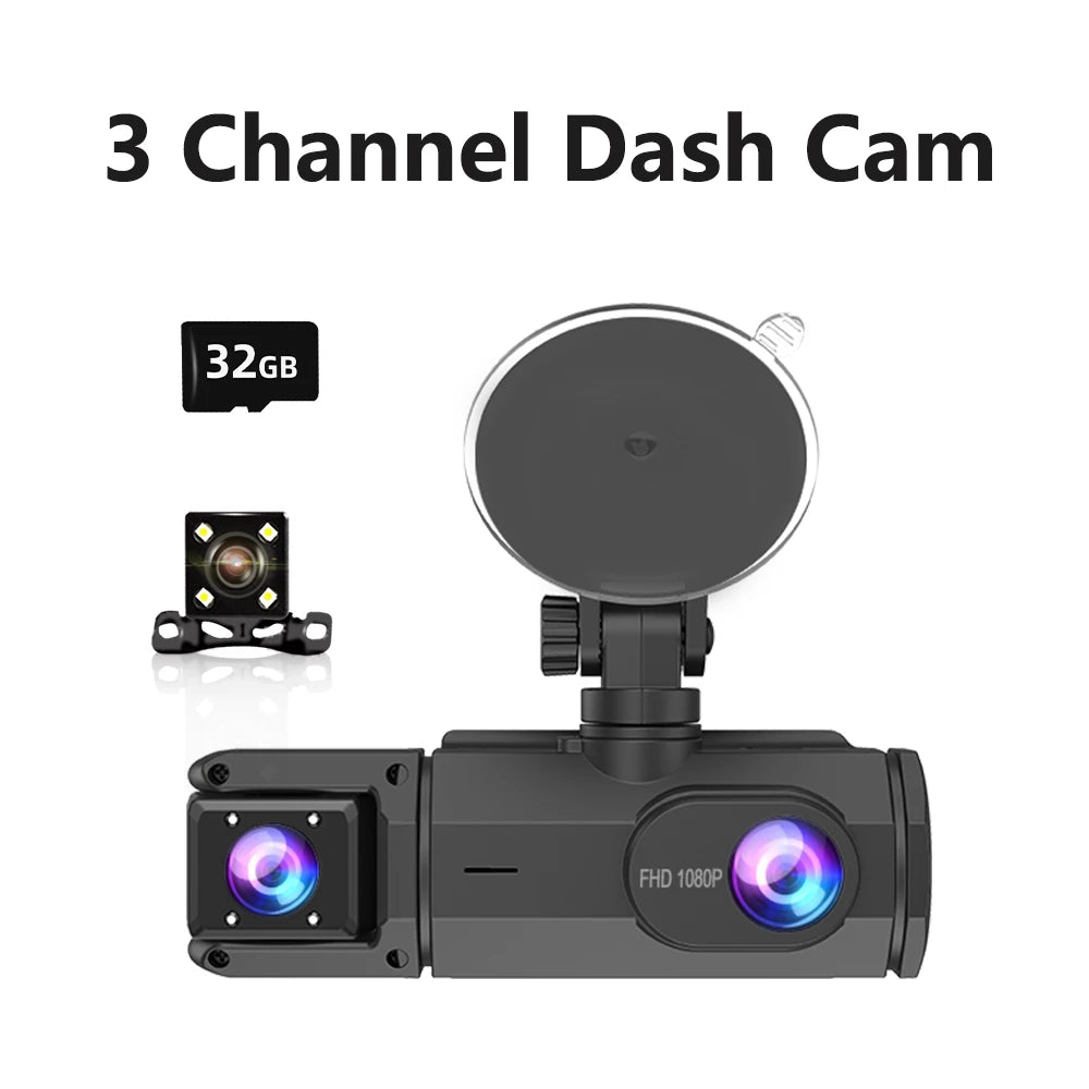 Schwarze Dashcam-Gerät mit Linse und Montagehalterung zum Fahrenaufnahmen