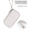 Silver waterproof nylon cable organizer travel case with a lanyard for portable storage