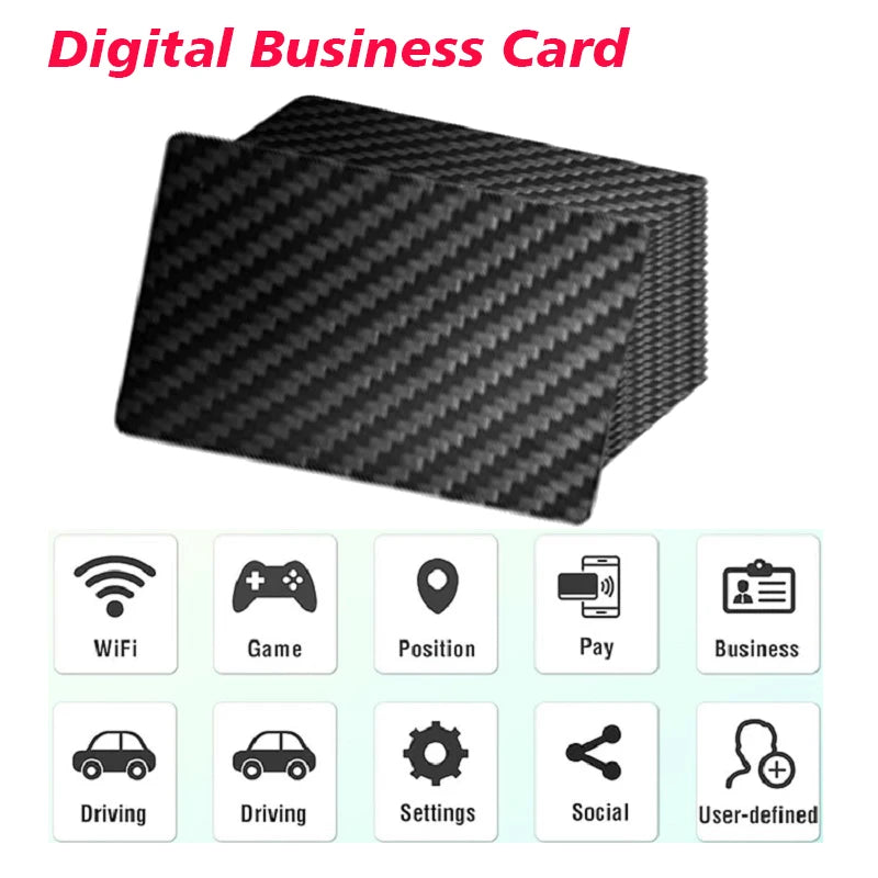 Tarjeta de Visita Digital NFC con Acabado en Fibra de Carbono