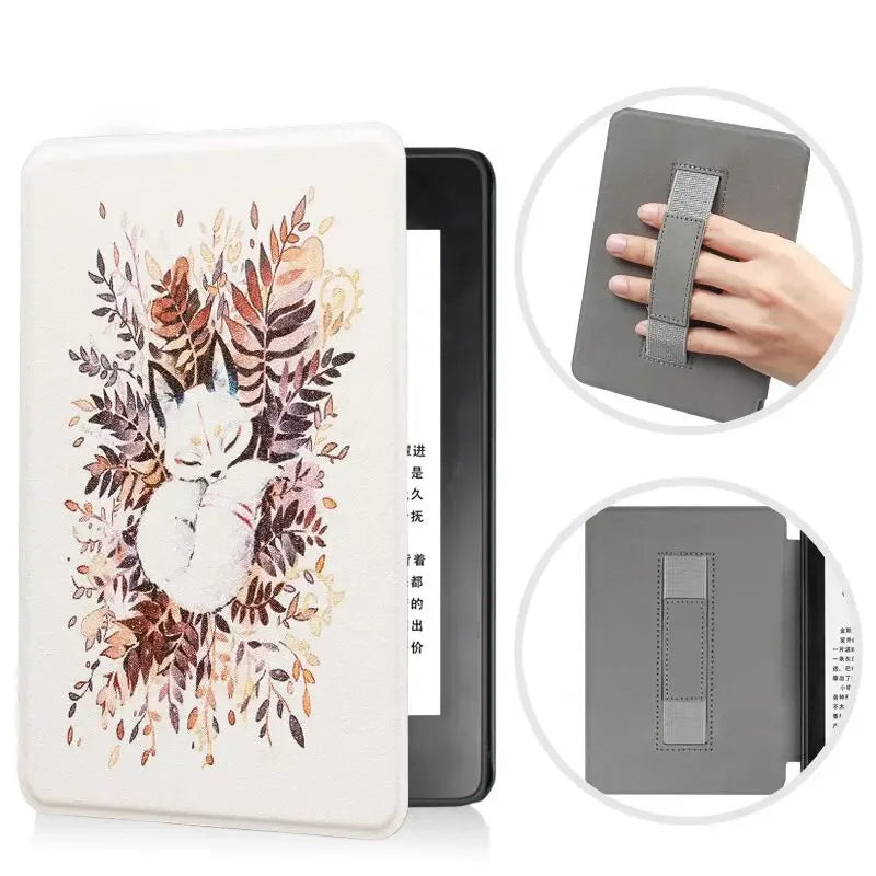 Premium Leather Case for Kindle Paperwhite (2024) with Hand Strap & Auto Sleep/Wake