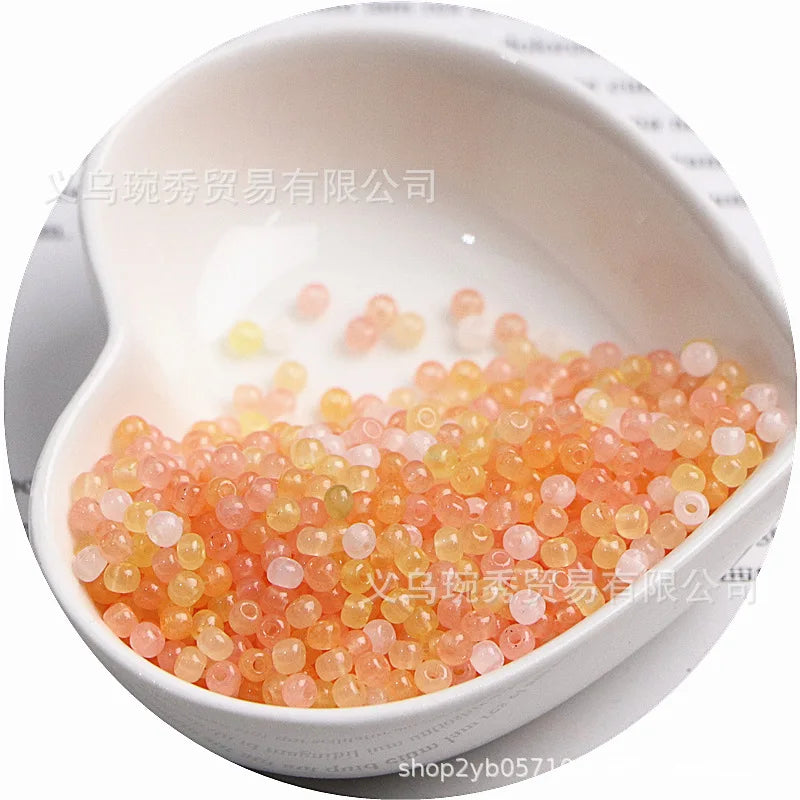 Jade Ice Glass Rice Beads for Jewelry Making