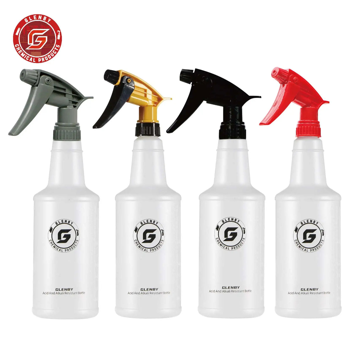 Four bottles of Glenby Acid And Alkali Household Insecticide spray products