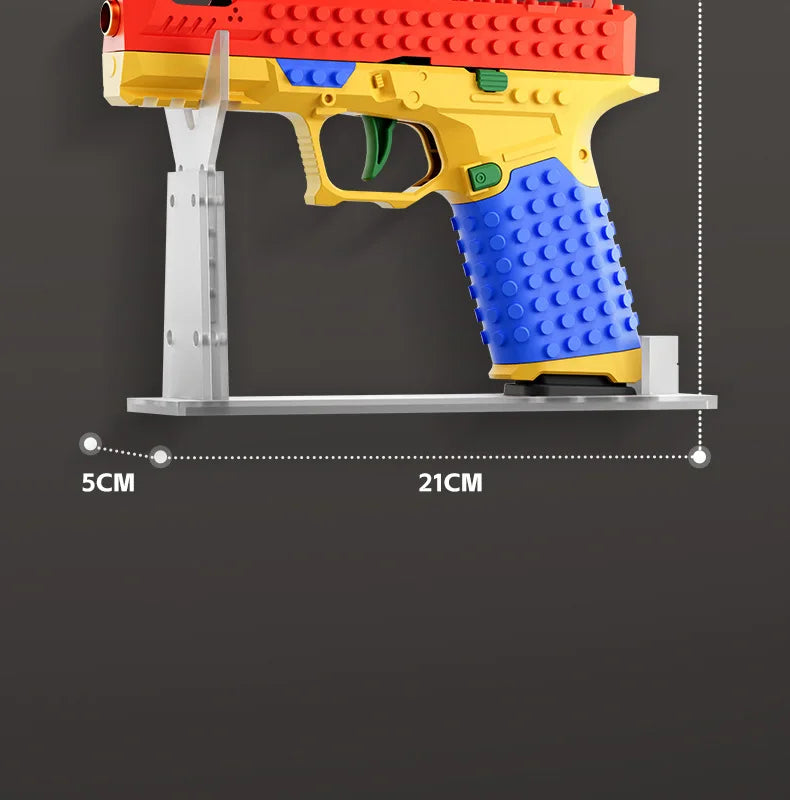 Continuous Fire Building Block Pistol with Ejecting Shells