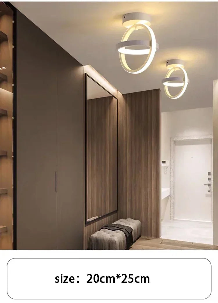 Modern clover LED ceiling light fixture with a circular design mounted on a wall.