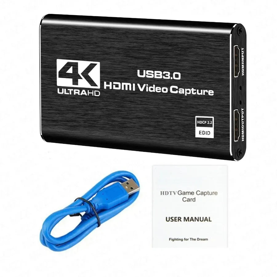 4K USB 3.0 HDMI Video Capture Card for Live Streaming & Recording