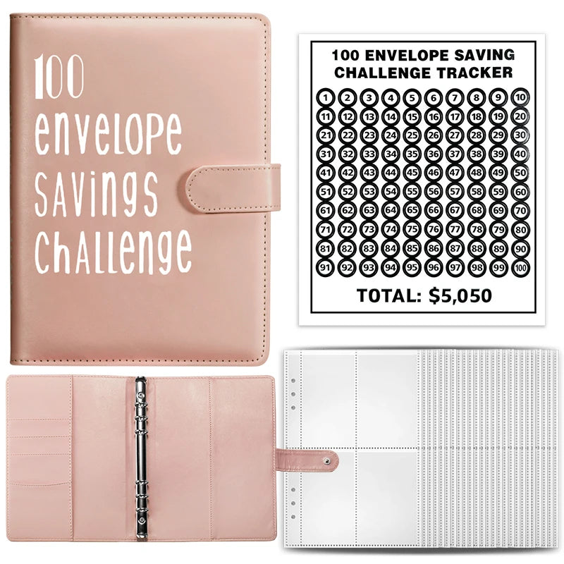 A5 Cash Savings Challenge Binder with 100 Envelopes