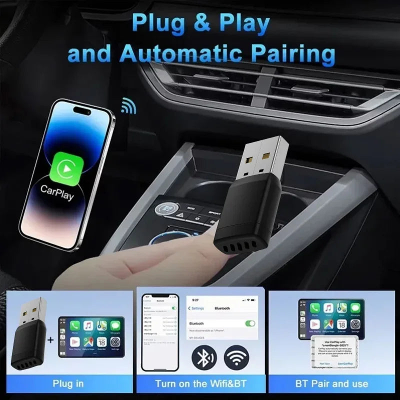 Universal Car Adapter for Wireless CarPlay and Android Auto