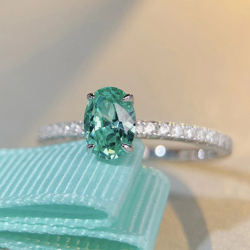 Elegant Oval CZ Sterling Silver Ring