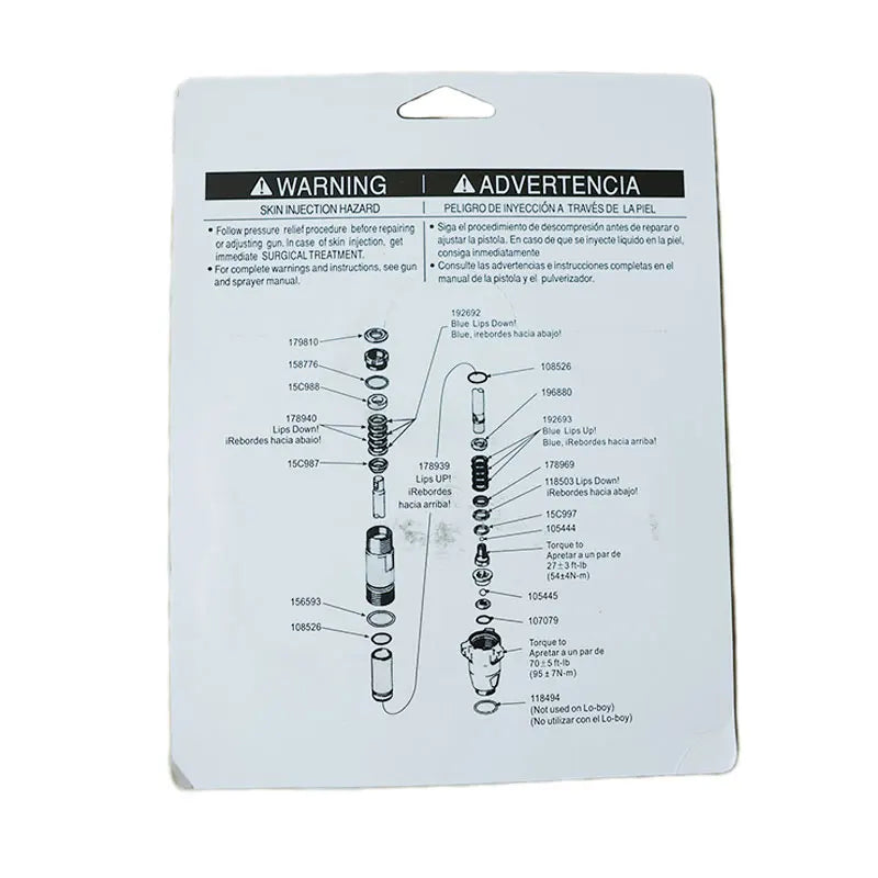 Airless Sprayer Pump Repair Seal Kit