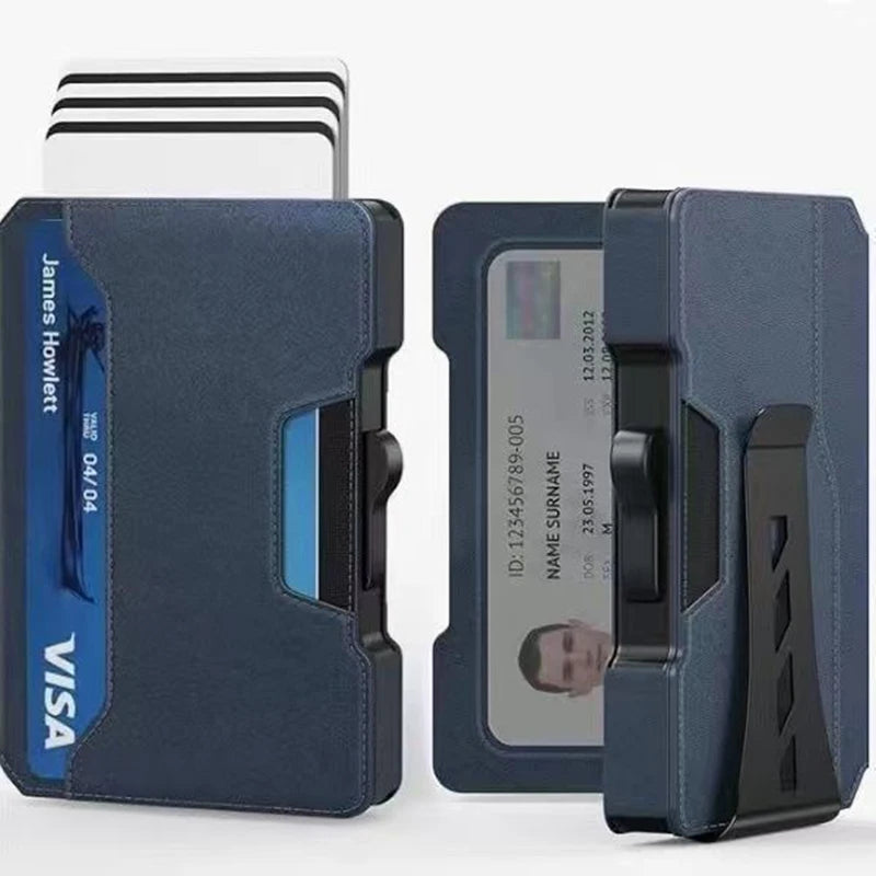 Aluminum Pop-Up Card Case Wallet with RFID Blocking