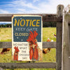 Retro Funny Chicken Farm Metal Sign for Kitchen and Coop