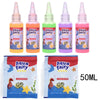 A set of 5 colorful liquid craft kits in various bottles and a large pouch for DIY 3D Water Elf Craft Kit for Kids