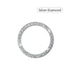 Silver diamond crystal rhinestone start stop button cover ring