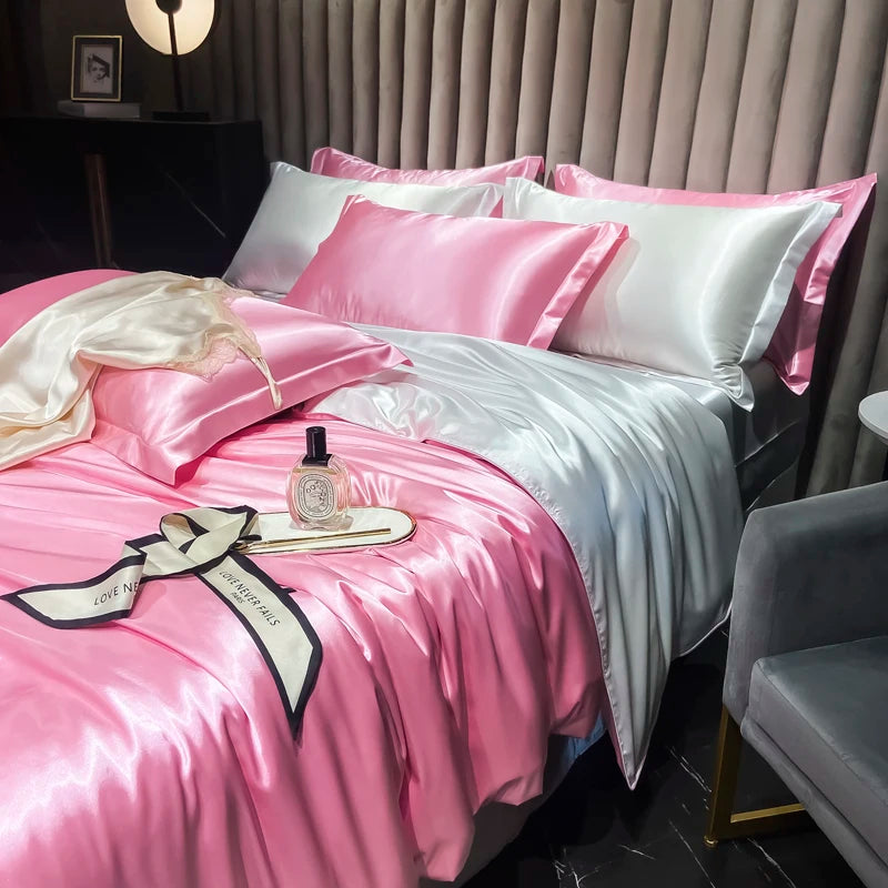 Housse de Couette en Satin de Soie Premium