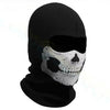 Black full face balaclava with a white skull print