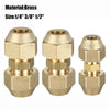 Three brass extension fittings with flare nuts shown in various angles