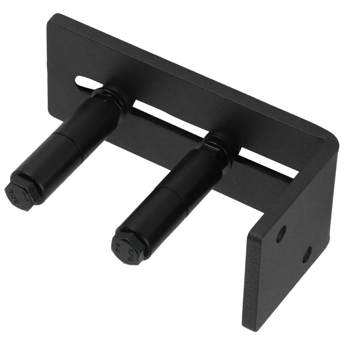 Black flush-mount carbon steel sliding door floor guide with two cylindrical rollers