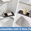 A set of diatomite faucet mats and trays for kitchen and bathroom sinks.