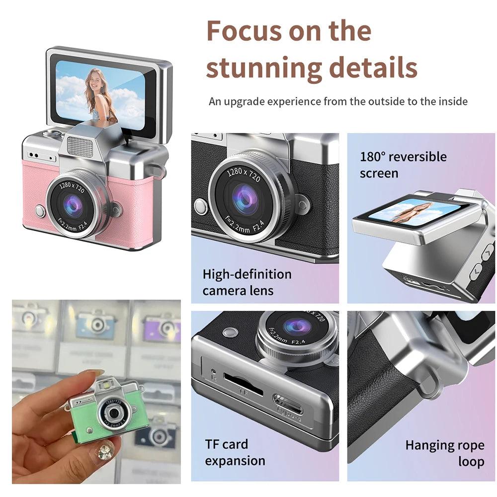 Cámara Digital Mini Portátil con Pantalla Selfie
