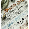 A close-up of decorative PET washi tape featuring a mottled collage design on aged paper.