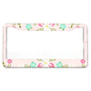 Floral Aluminum License Plate Frame with Slim Design