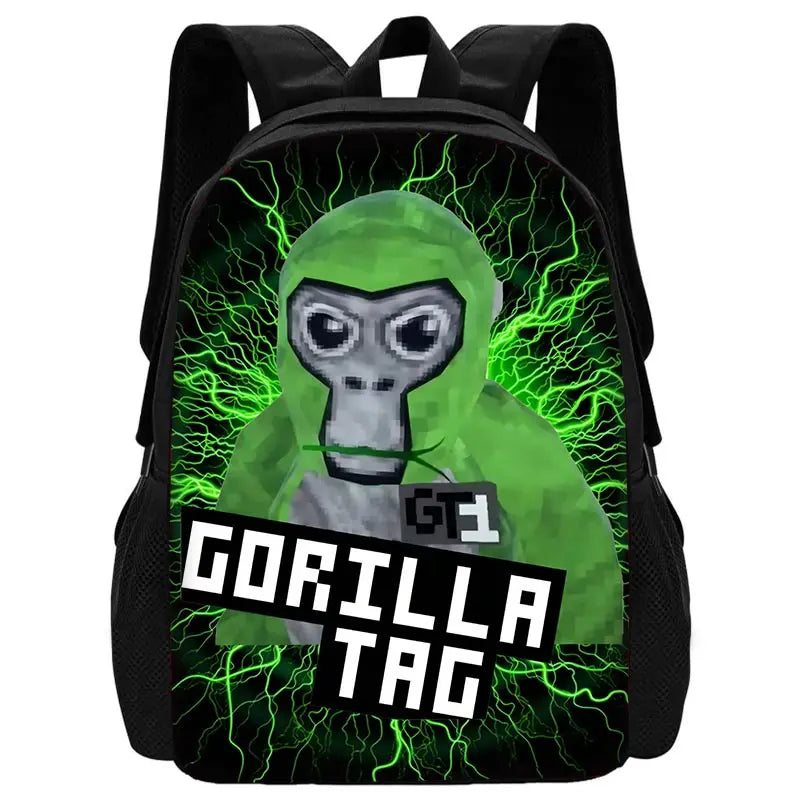 Cartoon Gorilla Kids School Backpack Set with Lunch Bag and Pencil Case