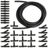 A set of black universal windshield washer hose connectors and tubing.