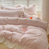 Pink Checkered Lace Duvet Cover Set (3 Pieces)