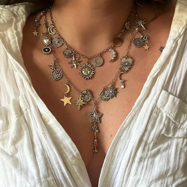 Multilayer Star & Moon Pendant Necklace